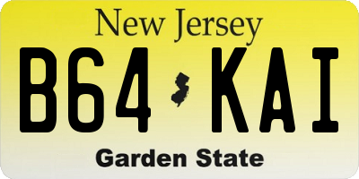 NJ license plate B64KAI