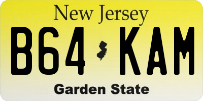 NJ license plate B64KAM