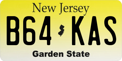 NJ license plate B64KAS