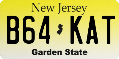 NJ license plate B64KAT