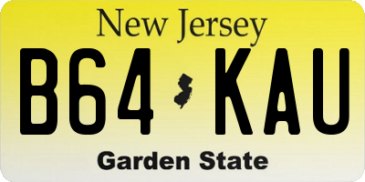 NJ license plate B64KAU