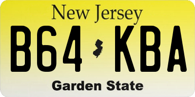 NJ license plate B64KBA