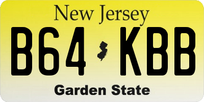 NJ license plate B64KBB