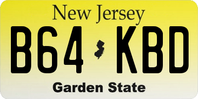 NJ license plate B64KBD