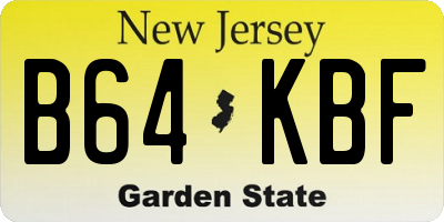NJ license plate B64KBF