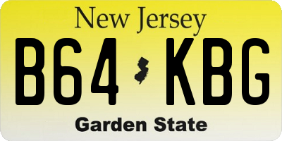 NJ license plate B64KBG