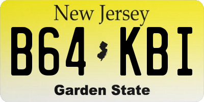 NJ license plate B64KBI