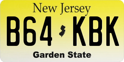 NJ license plate B64KBK