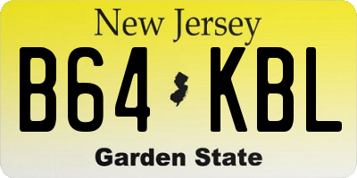 NJ license plate B64KBL