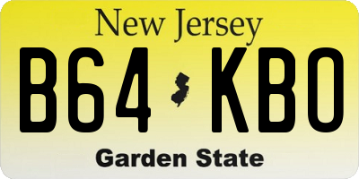 NJ license plate B64KBO