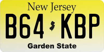 NJ license plate B64KBP