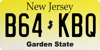 NJ license plate B64KBQ