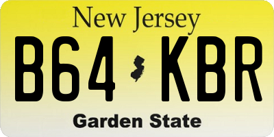 NJ license plate B64KBR