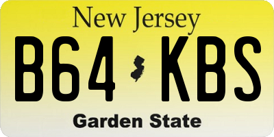 NJ license plate B64KBS