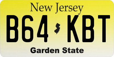 NJ license plate B64KBT