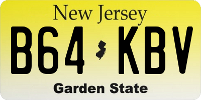 NJ license plate B64KBV