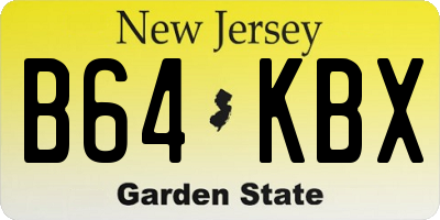 NJ license plate B64KBX