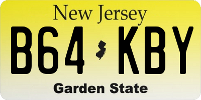 NJ license plate B64KBY
