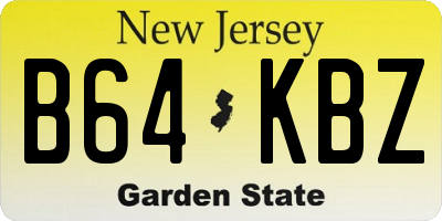 NJ license plate B64KBZ