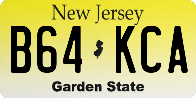 NJ license plate B64KCA