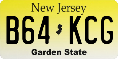 NJ license plate B64KCG