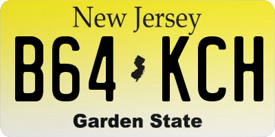NJ license plate B64KCH