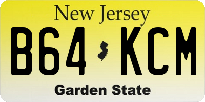 NJ license plate B64KCM