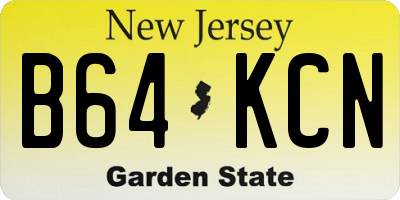 NJ license plate B64KCN