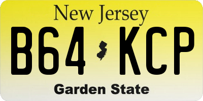 NJ license plate B64KCP