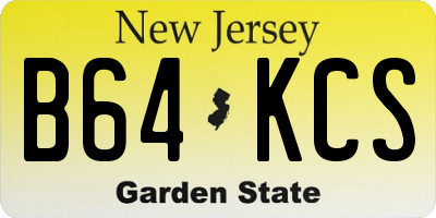 NJ license plate B64KCS