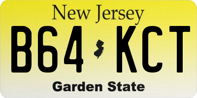 NJ license plate B64KCT