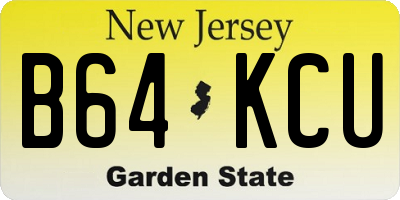 NJ license plate B64KCU