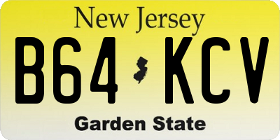 NJ license plate B64KCV