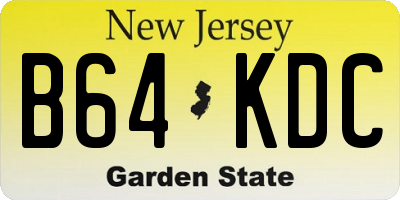 NJ license plate B64KDC