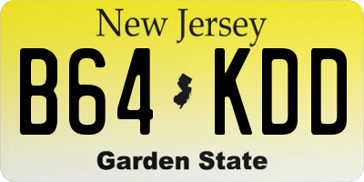NJ license plate B64KDD