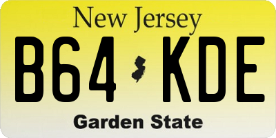 NJ license plate B64KDE