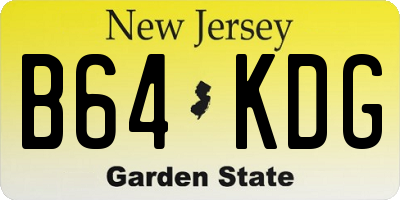 NJ license plate B64KDG