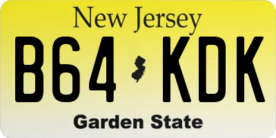 NJ license plate B64KDK