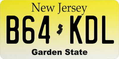 NJ license plate B64KDL