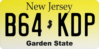NJ license plate B64KDP