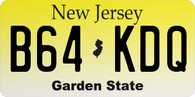 NJ license plate B64KDQ