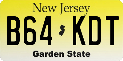 NJ license plate B64KDT