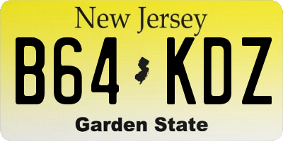 NJ license plate B64KDZ