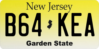 NJ license plate B64KEA