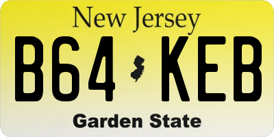 NJ license plate B64KEB