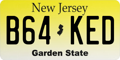 NJ license plate B64KED