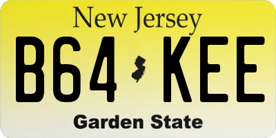 NJ license plate B64KEE