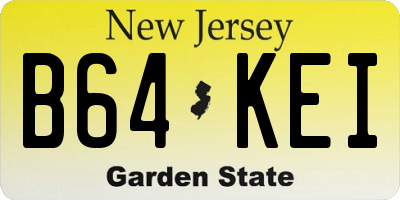 NJ license plate B64KEI