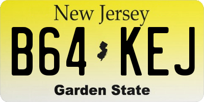 NJ license plate B64KEJ