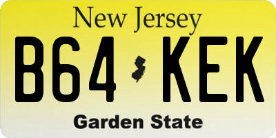 NJ license plate B64KEK